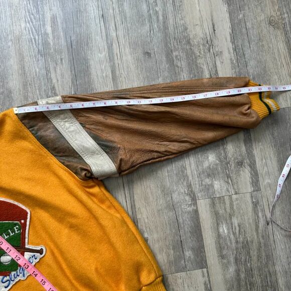 Vintage 80s Louisville Slugger Leather Wool Varsity Jacket Size XL - Picture 12 of 12